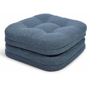 2-Pack Dining Chair Cushions – Memory Foam, 16.5"x16.5"x3.5", Blue