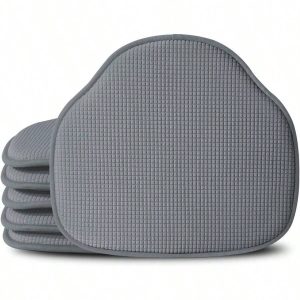 ML Windsor Chair Cushions 6-Pack – 17"x15.5", Non-Slip, Grey